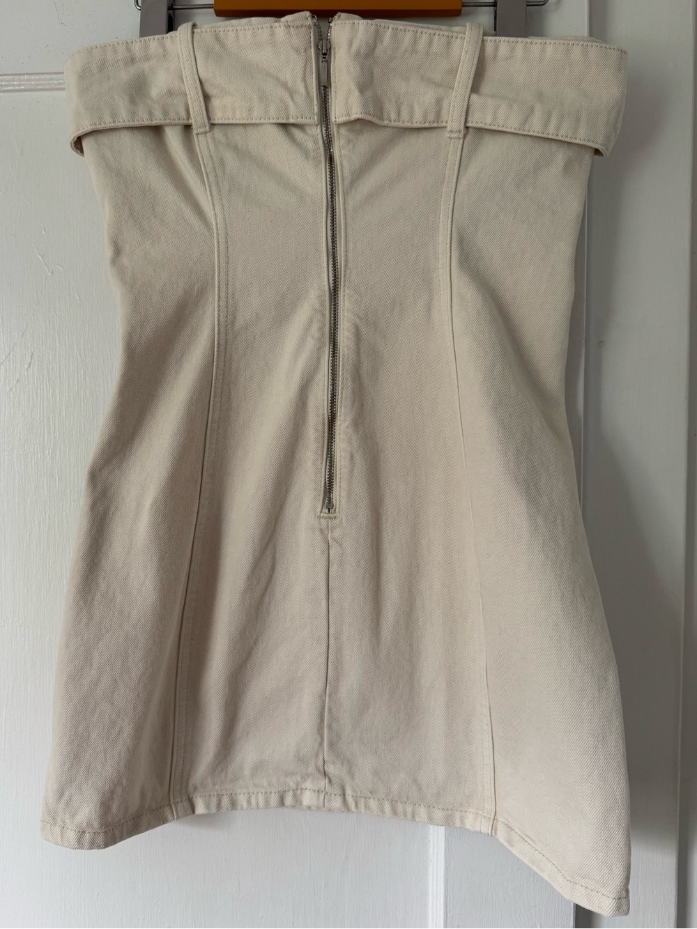 Meshki Cream Denim Mini Dress - Picture 5 of 10